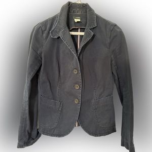 J.CREW Navy Cotton Blazer, Petite XS